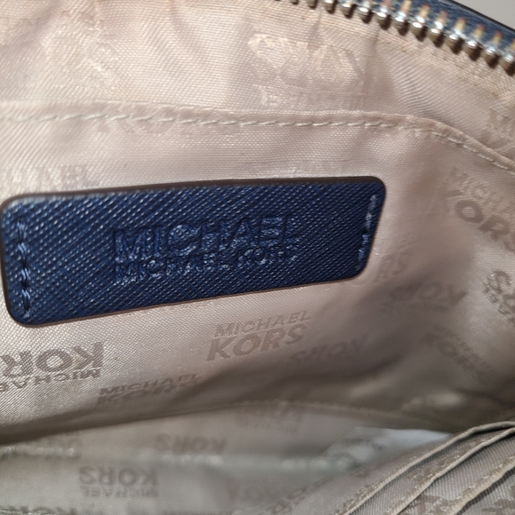 Michael Kors Navy and White Striped Wristlet Pristine
